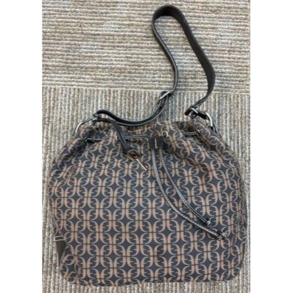 Fossil Bucket Bag Brown Logo Preppy Minimalist Western Coastal - Picture 1 of 6